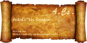 Asbóth Csaba névjegykártya